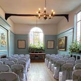Small Hall set out for a wedding ceremony